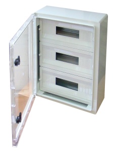Cutie distribuţie modulară din mat.plastic,ușă transparentă - Img 2