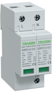Descărcător de supratensiuneT1+T2,AC,elem. mod. înlocuibil