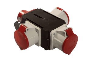 Distribuitor de curent trifazic MIXO CEE maxim 11kW intrare 5 poli 16A 400V iesire 3 prize 5 poli 16A 400V IP44 - Img 2