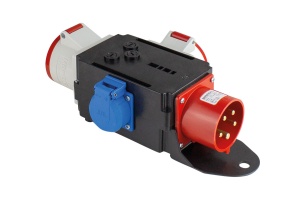 Distribuitor de curent trifazic MIXO CEE maxim 7kW intrare 5 poli 32A 400V iesire 5 poli 16A 400V , 5 poli 32A 400V si 1 priza schuko 230V IP44 - Img 2