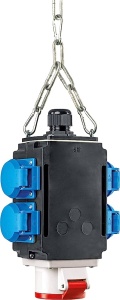 Distribuitor de energie suspendat 1 priza trifazica 400V 5 poli 16A IP44 si cu 4 prize monofazice schuko 16A IP44 fara conexiune la aer comprimat - Img 1