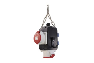 Distribuitor de energie suspendat 2 prize trifazice 400V 5 poli 16A IP44 si cu 2 prize monofazice schuko 16A IP44