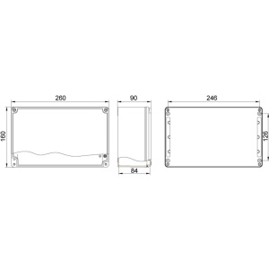 Doza 260x160x90mm distributie cutie jonctiune din aluminiu cu usa - balamale IP67 IK09 - Img 3
