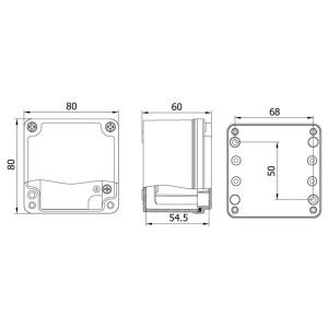 Doza 80x80x60mm distributie cutie jonctiune din aluminiu IP67 IK09 - Img 2