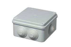 Doza aplicata patrata 105x105x55mm IP55 pentru distributie jonctiune ABS rezitenta UV cu presetupe
