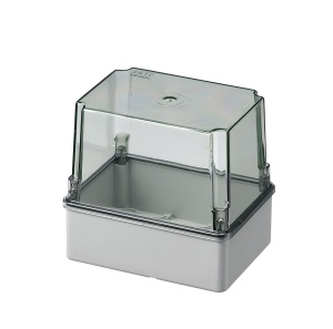 Doza aplicata transparenta 150x110x140mm IP56 inalta pentru distributie jonctiune ABS rezistenta UV fara presetupe margini netede