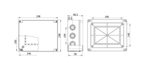Doza cutie de jonctiune distributie 240x190x90mm aplicata transparenta forma de presetupe grad de protectie IP67 - Img 2