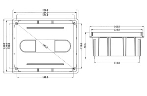 Doza de distributie derivatie 160x130x70mm din plastic incastrata IP40 - Img 2