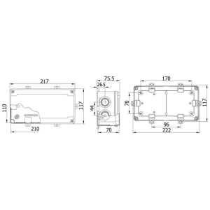 Doza de ramificatie aplicata ABS 150x110x70mm IP67 IK06 transparenta - Img 2