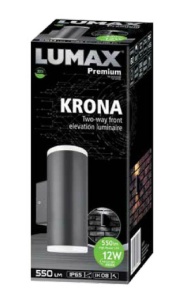 Lampa LED LUMAX bidimensionala 2x6W rotunda 560lm 4000K IP65 A+ - Img 3