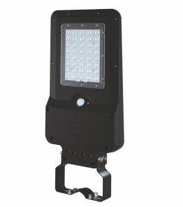 Lampă stradală solară 15W 1600lm 4000K lumina naturală / neutră corp iluminat culoare neagră cu senzor de mişcare IP65