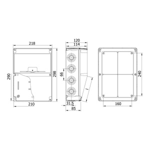Panou din plastic ABS neechipat 10 module 290x210mm IP66 organizare de santier - Img 2