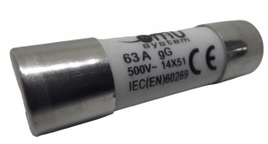 Set 10 sigurante fuzibile cilindrice ceramica 14x51 63A 500V AC gG - Img 2