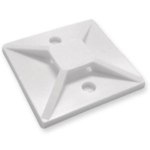Set 100 buc cleme albe autoadezive 27x27 din plastic pentru prindere colier plastic max 4.8mm latime
