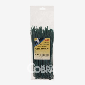 Set 100 buc coliere cablu verzi foarte rezistent la UV 290x4.8mm pentru aplicații în aer liber COBRA 9280UV - Img 2