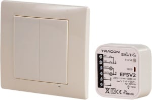 Set controler fără fir, 2 canale, buton de perete