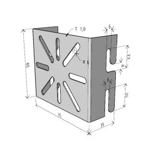 Suport 80x95mm electro galvanizat prindere pe canal cablu din sarma pentru doza de distributie (sau priza, intrerupator etc.) sustinere maxim 5 kg - Img 2