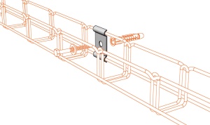 Suport consolă laterală 42x30mm pentru ancorare canal cablu din sarma cu lățimea de 50mm sau 100mm - Img 3
