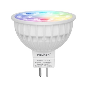 Bec LED Miboxer Mi-Light MR16 4W 12V AC/DC 400lm 100lm/W RGB+CCT LED Spotlight 2700-6500K, 16 milioane de culori, intensitatea luminii ajustabila, control de la distanta 30m 2.4GHz - Img 1