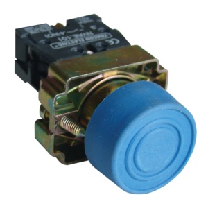 Buton albastru,cu protecţie de cauciuc
