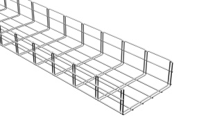 Canal cablu metalic 250x100mm din sarma mesh galvanizat lungime 2m jgheab pentru trasee electrice - Img 1