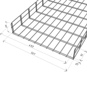 Canal cablu metalic 500x100mm din sarma mesh galvanizat lungime 2m jgheab pentru trasee electrice - Img 2