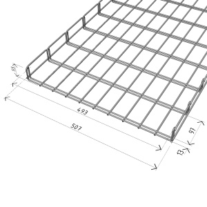 Canal cablu metalic 500x50mm din sarma mesh galvanizat lungime 2 metri jgheab pentru trasee electrice - Img 3