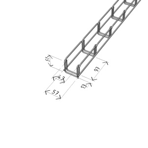 Canal cablu metalic 50x50mm din sarma mesh galvanizat lungime 2m jgheab pentru trasee electrice - Img 2