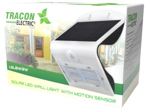 CIL de perete LED, panou fotovoltaic,detector mișcare, alb - Img 2