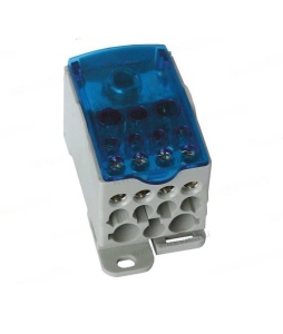 Clema de distributie 250A derivatie cu montare pe sina intrare 1x95-120mm2 iesire 2x6-35mm² + 5x2.5-16mm² + 4x2.5-10mm² cu capac transparent detasabil - Img 3