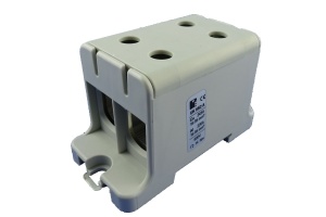 Clema terminala conexiune 1 pol gri Cu-Al 4x95mm² montare pe sina DIN 35mm 220A (Al) 245A ( Cu)