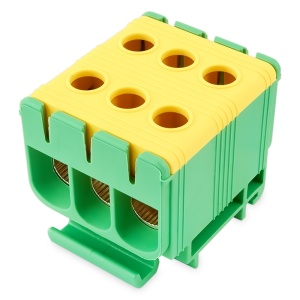 Clema terminala conexiune 1 pol verde galben Cu-Al 6x50mm² montare pe sina DIN 35mm 145A (Al) 160A ( Cu)