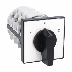 Comutator 125A 37kW 3 poli 1-0-2 IP40 rotativ inversor de sens motor 90x90mm