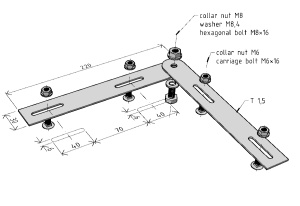 Conector unghiular pentru canal cablu din sarma mesh - Img 2