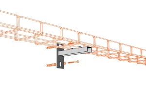 Consola 135x120mm NPZM100 electro-galvanizata suport pentru prindere canal cablu din sarma mesh 50mm/100mm, susținere maxim 88 kg - Img 3