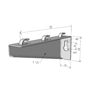 Consola 135x50mm electro-galvanizata suport pentru prindere canal cablu din sarma mesh 100mm sau 50mm - Img 2