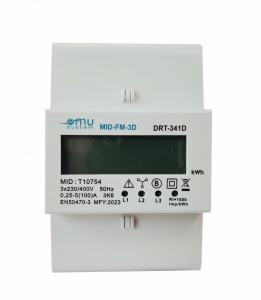 Contor digital de consum trifazic 3x100A IP51 cu montaj pe sina 4 module - Img 2