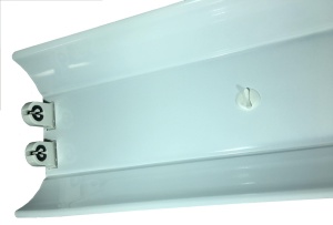 Corp neon cu reflector metalic echipat pentru tub fluorescent T8 G13 2x36W IP21 1200mm - Img 2