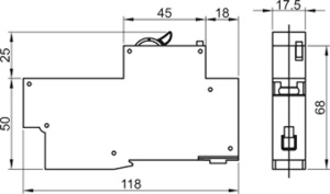 Disjunctor cu protecţie diferenţială, 2P, 1 modul, curba B - Img 2