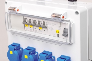 Distribuitor de curent FIXO cu 1 priza 3P+N+E 16A 1 priza 3P+N+E 32A 4 prize schuko 16A IP44 organizare de santier - Img 3