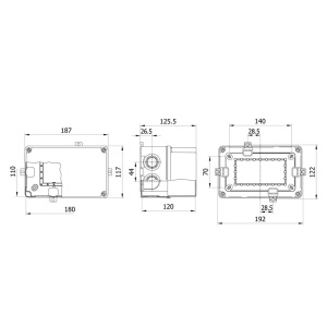 Doza 180x110x120mm de ramificatie din plastic adanca ABS IP67 IK06 - Img 2