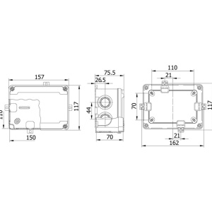 Doza de ramificatie aplicata ABS 150x110x70mm IP67 IK06 transparenta - Img 2
