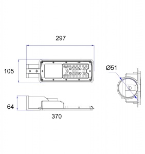 Lampă stradală 30W 3600lm 120lm/W 4000K lumina naturală / neutră corp iluminat public fără pâlpâire 30000 ore de funcţionare IP65 - Img 2