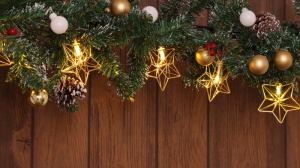 Lanț de lumină LED de Crăciun, stea, din metal, cu baterii - Img 2