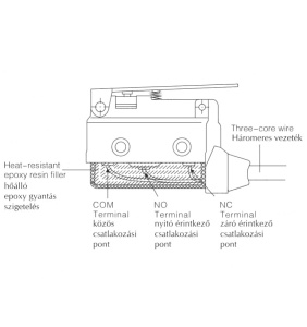 Limitator de cursa cu rola buton de limită 1NO+1NC comutator de poziție cu buton de presiune cu role IP40 - Img 2