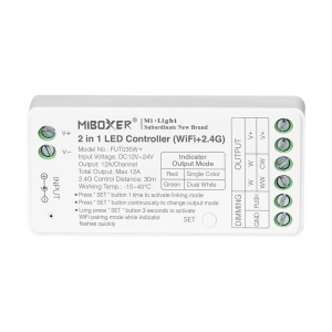 Mi-Light MiBoxer Group Control Controler de bandă LED 2 în 1 (WiFi+2.4G) CCT 12-24V 144/288W 12A FUT0 - Img 1
