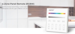 Mi-Light MiBoxer Group Control grup LED (zonă) luminozitate telecomandă de perete+ controler RGBW T3 86x86mm - Img 3