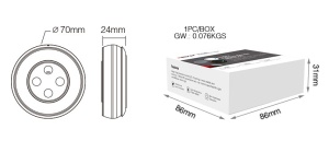 Mi-Light miboxer S2B Telecomandă curcubeu cu 4 zone luminozitate, culoare, control temperatură RGB+CCT culoare negru - Img 3