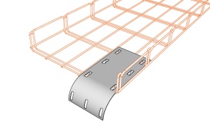 Placa metalica 180x90mm indoita pentru coborare cabluri din canalul metalic - Img 3