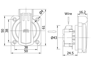 Priza standard francez incastrabila albastra pentru tablouri electrice 16A protectie copii IP44 - Img 2